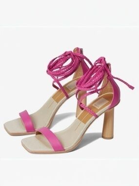 Dolce Vita Stella Magenta Pink Open Toe Ankle Strap Sandal Heels Size 7